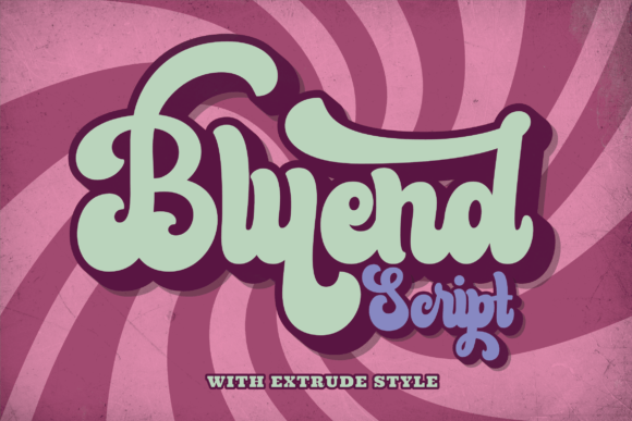 Bluend: A Bold Retro Script Font for Crafters and Product Designers