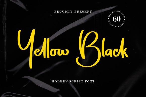 Yellow Black Font: Elevating Web Design with Elegant Script Typography
